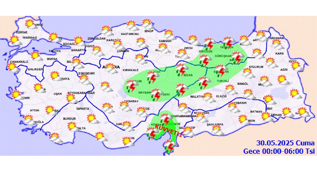 30 Mayıs 2025 Meteorolojiden uyarı geldi! Türkiye geneli sağanak yağmur bekleniyor! 2