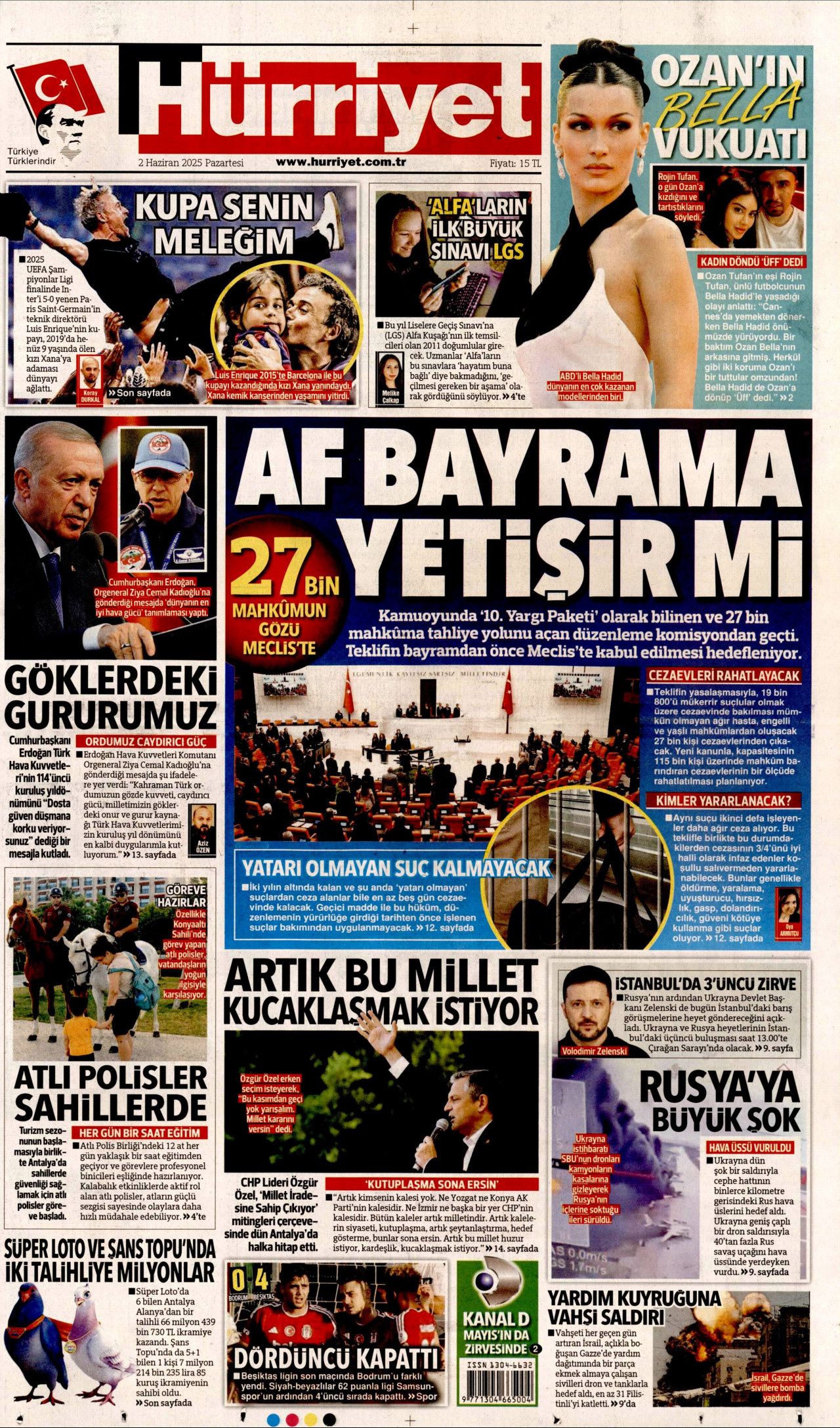 Af bayrama yetişir mi? 27 bin mahkumun gözü Meclis'te! 2 Haziran Pazartesi gazete manşetleri 1