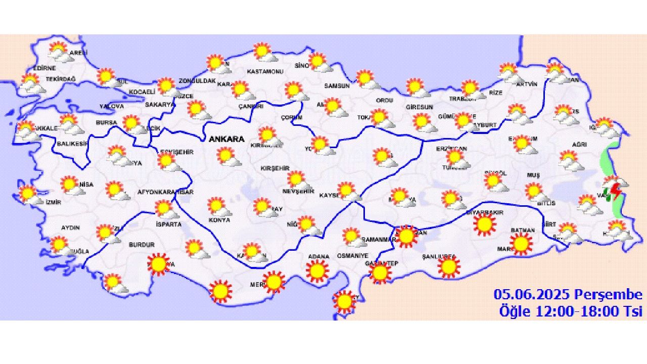 5 Haziran 2025 Arefe günü hava durumu tahminleri yayınlandı! Sıcaklıklar artıyor... 3