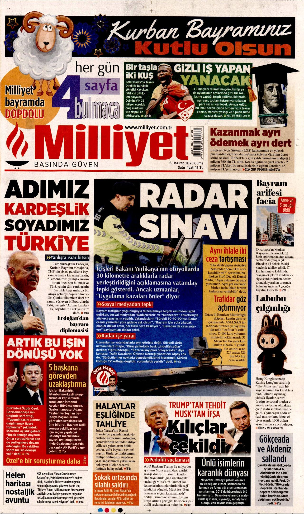 Türkiye bağımlı hale geldi! Anjiyo salgını var... 6 Haziran Cuma gazete manşetleri 3