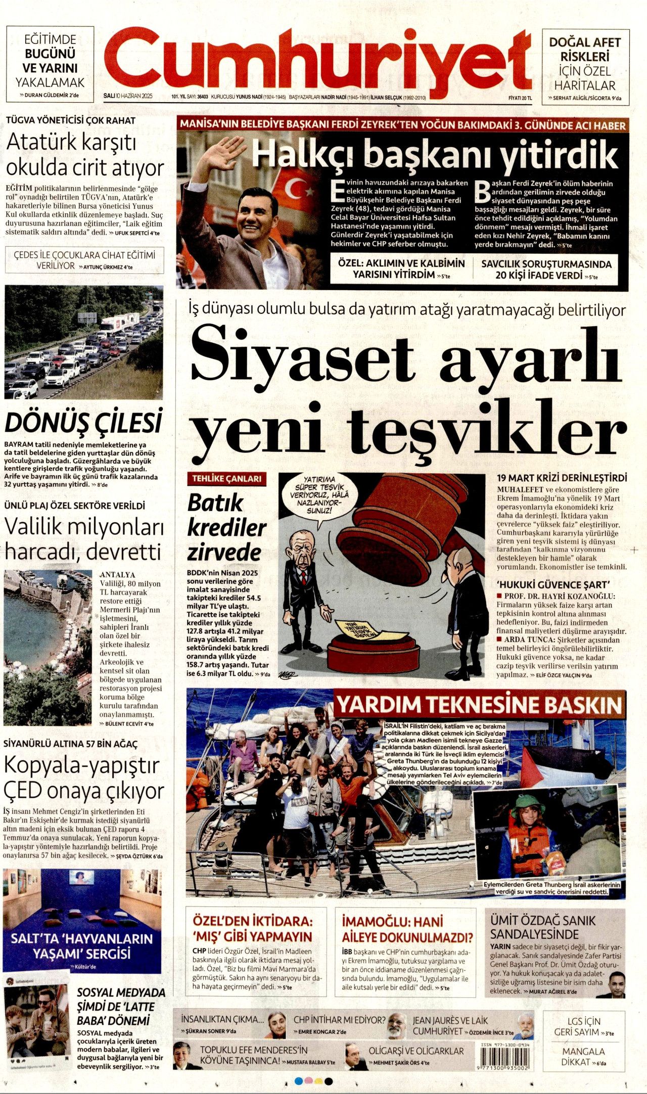 Haydut İsrail tekneye saldırdı! Madleen'e şafak baskını manşetlerde... 10 Haziran Salı gazete manşetleri 7