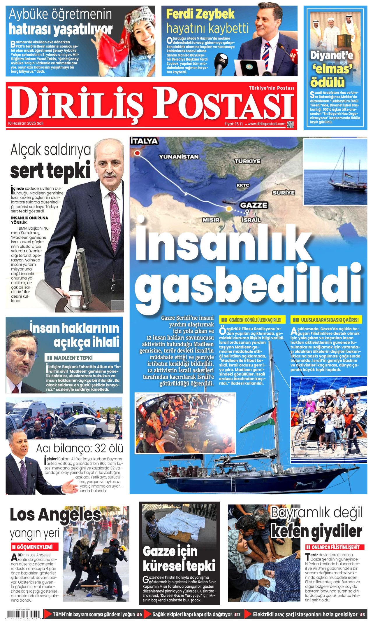 Haydut İsrail tekneye saldırdı! Madleen'e şafak baskını manşetlerde... 10 Haziran Salı gazete manşetleri 26