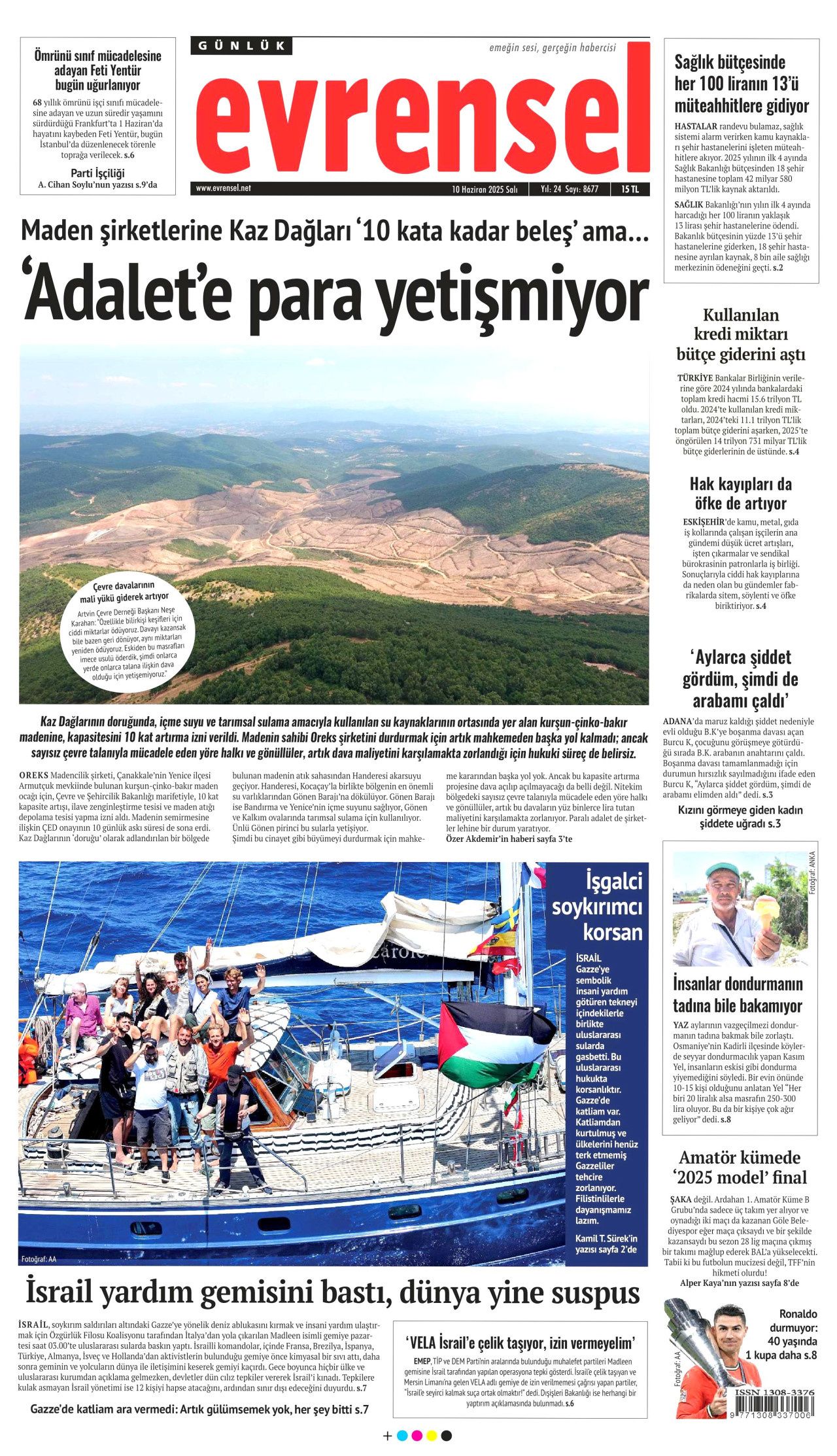Haydut İsrail tekneye saldırdı! Madleen'e şafak baskını manşetlerde... 10 Haziran Salı gazete manşetleri 16
