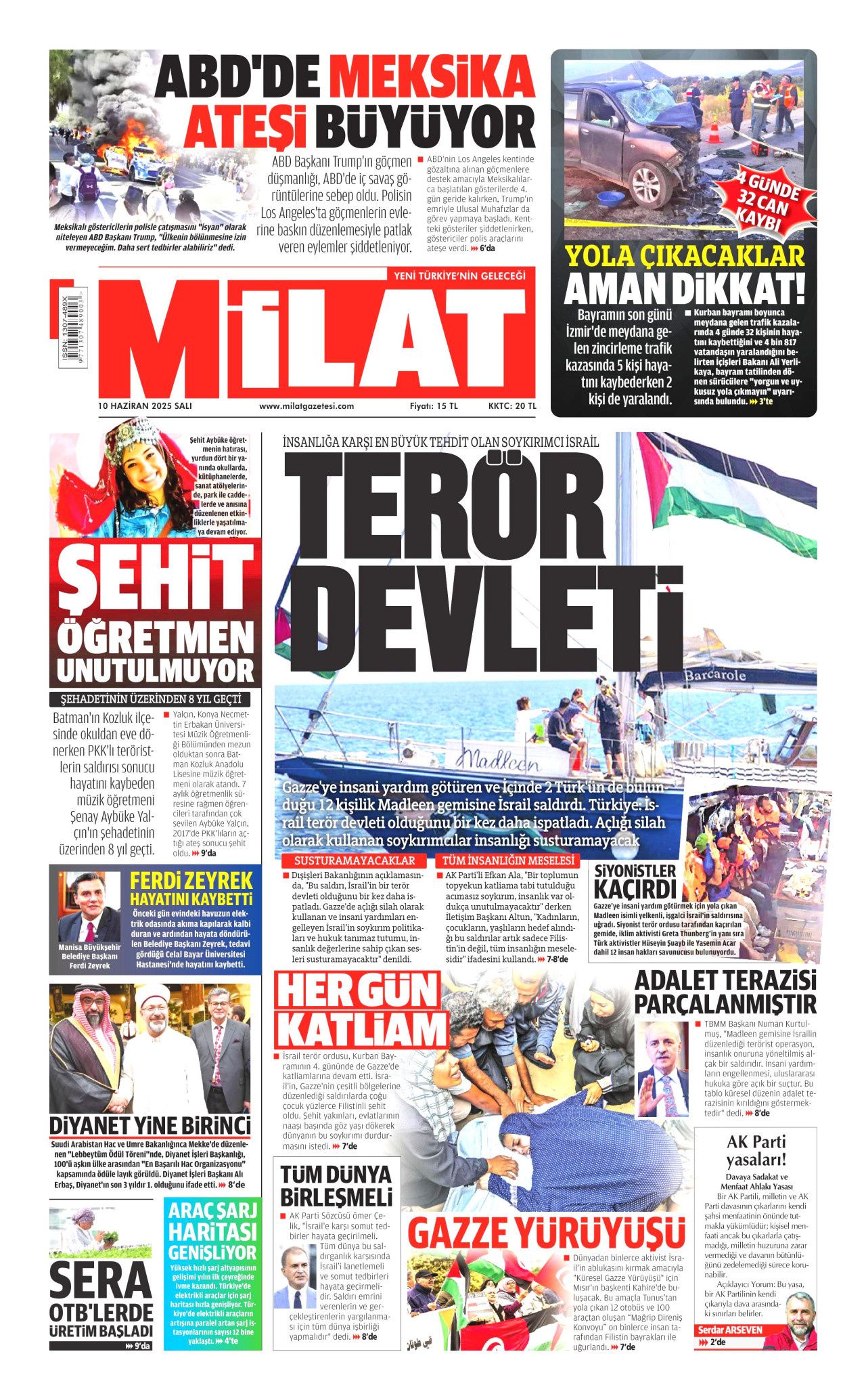 Haydut İsrail tekneye saldırdı! Madleen'e şafak baskını manşetlerde... 10 Haziran Salı gazete manşetleri 19