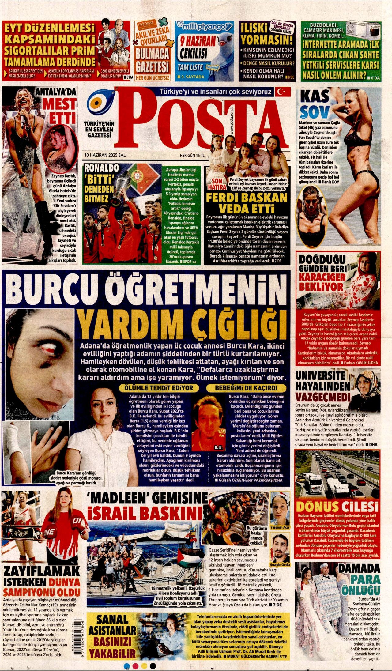 Haydut İsrail tekneye saldırdı! Madleen'e şafak baskını manşetlerde... 10 Haziran Salı gazete manşetleri 10