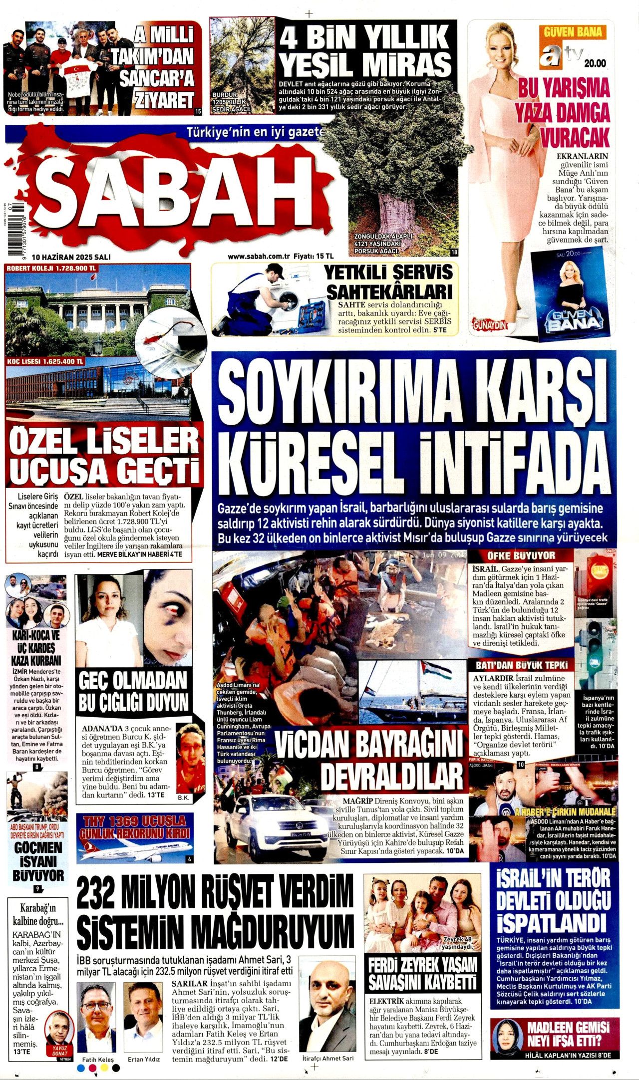Haydut İsrail tekneye saldırdı! Madleen'e şafak baskını manşetlerde... 10 Haziran Salı gazete manşetleri 2