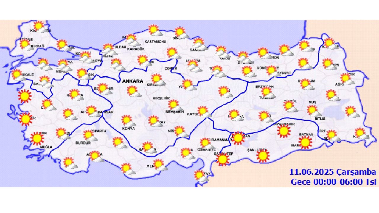 11 Haziran 2025 hava durumu raporu yayınlandı! İşte İstanbul, Ankara ve İzmir'de beklenen sıcaklıklar... 2