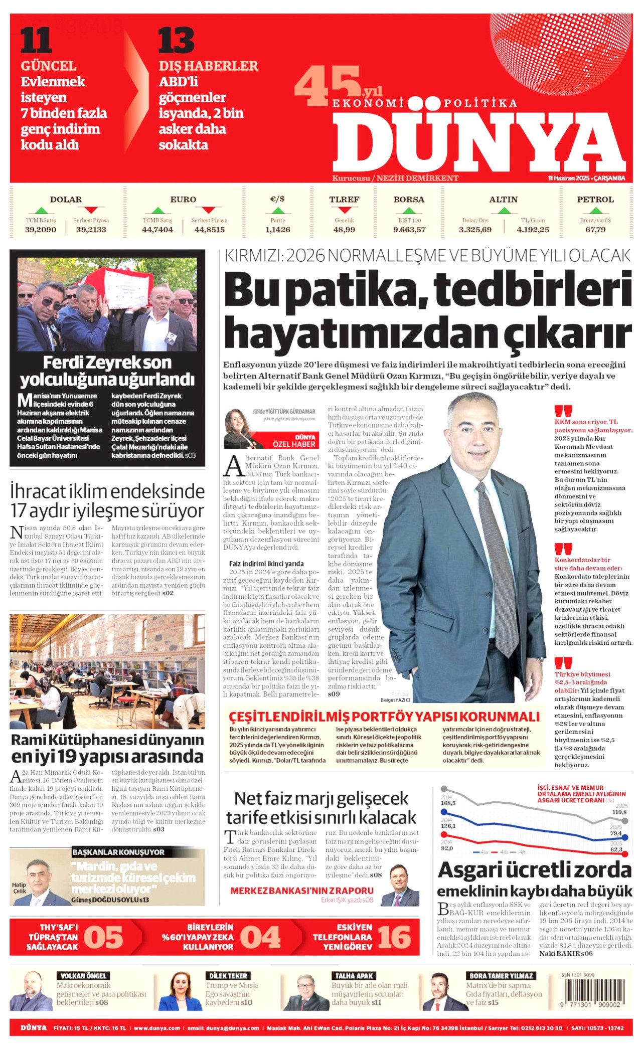 Siyaset üstü bir veda! Ferdi Zeyrek'in cenaze töreni manşetlerde... 11 Haziran Çarşamba gazete manşetleri 16