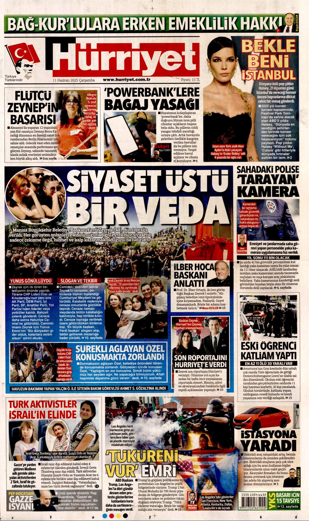 Siyaset üstü bir veda! Ferdi Zeyrek'in cenaze töreni manşetlerde... 11 Haziran Çarşamba gazete manşetleri 1