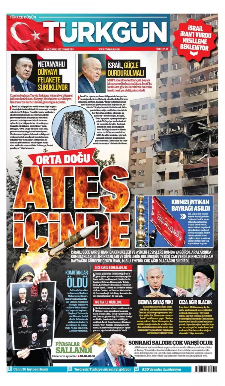 Haydut devlet İsrail dünyayı felakete sürüklüyor! İsrail ile İran arasındaki füze yağmuru manşetlerde 15