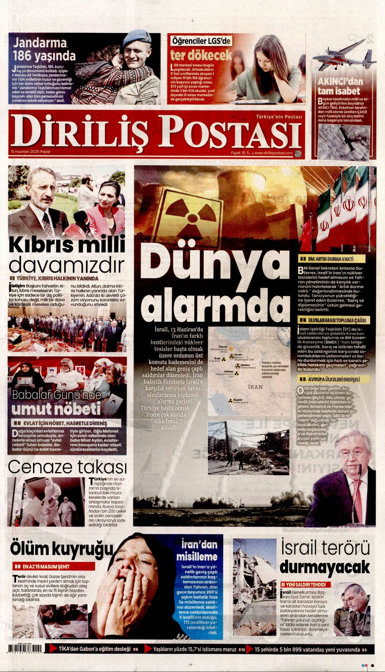Dünya savaşının fragmanı... İsrail nükleer silah kullanır mı? Orta Doğu'daki gerilimi hangi gazete nasıl gördü? 15 Haziran manşetleri... 15