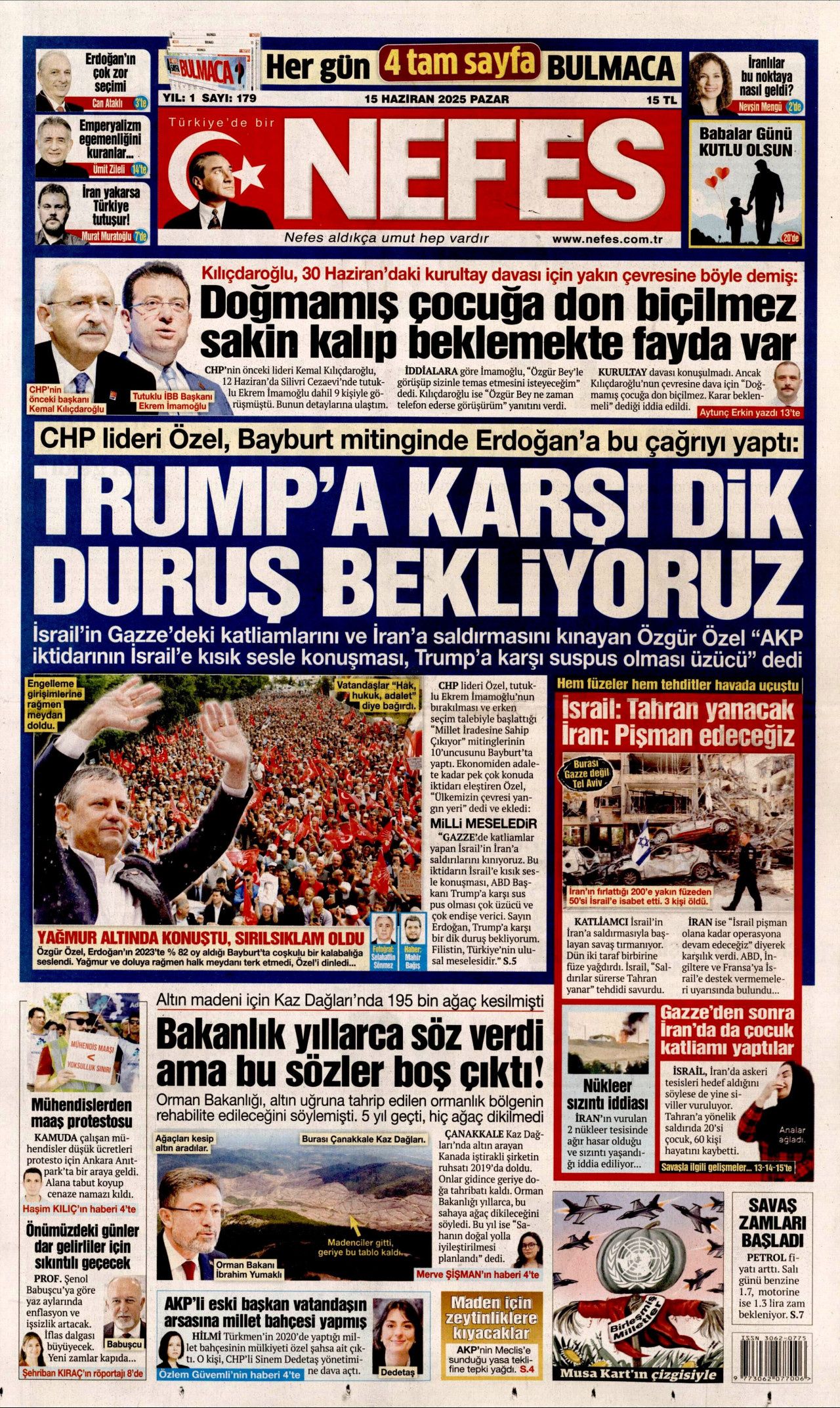 Dünya savaşının fragmanı... İsrail nükleer silah kullanır mı? Orta Doğu'daki gerilimi hangi gazete nasıl gördü? 15 Haziran manşetleri... 12