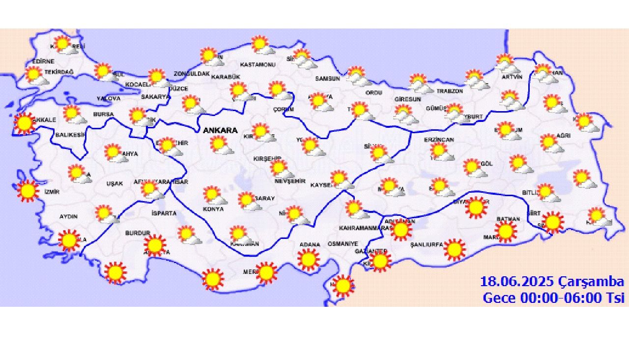 18 Haziran 2025 Çarşamba yurt geneli hava durumu! İşte il il beklenen sıcaklıklar... 2