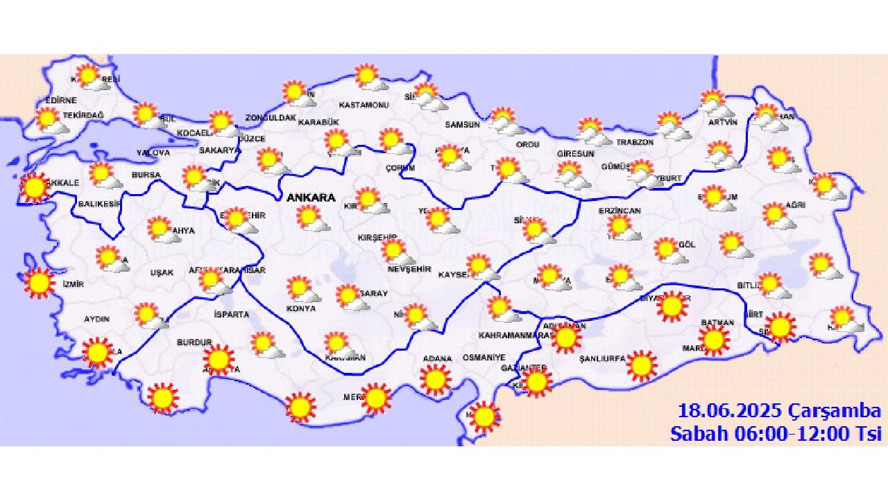 18 Haziran 2025 Çarşamba yurt geneli hava durumu! İşte il il beklenen sıcaklıklar... 3