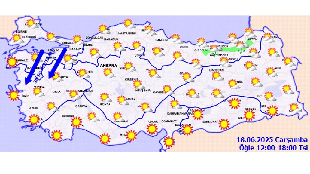 18 Haziran 2025 Çarşamba yurt geneli hava durumu! İşte il il beklenen sıcaklıklar... 12