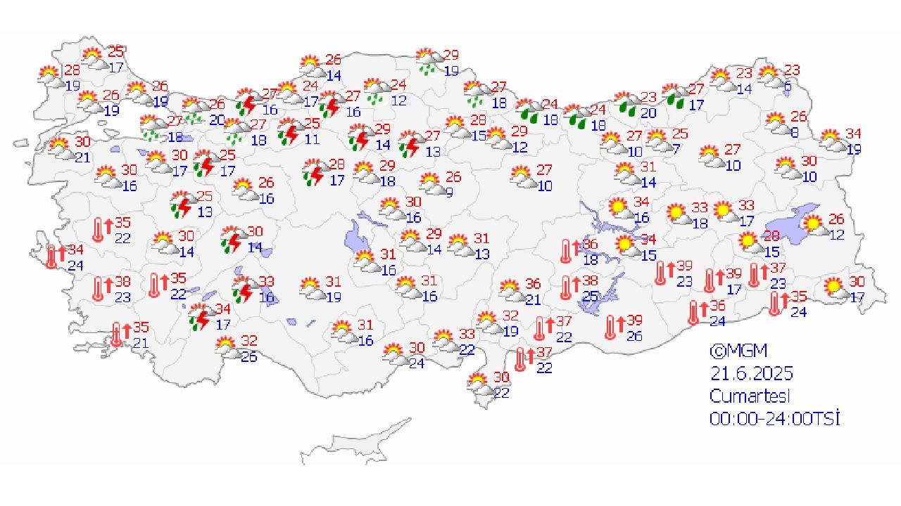 21 Haziran 2025 yurt genelinde sıcaklık değişimi bekleniyor! İşte il il beklenen hava durumu... 1