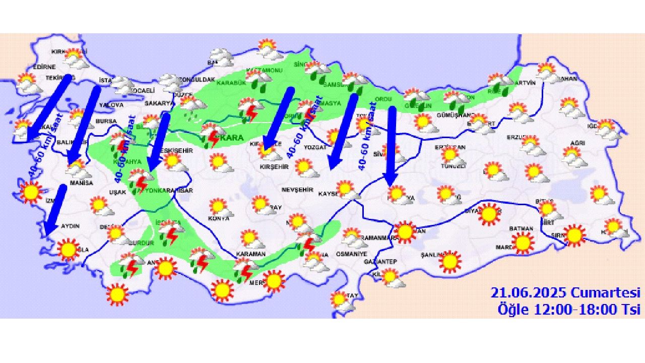 21 Haziran 2025 yurt genelinde sıcaklık değişimi bekleniyor! İşte il il beklenen hava durumu... 12