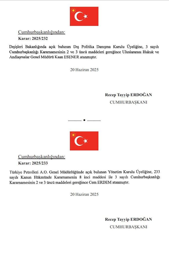 Cumhurbaşkanı Erdoğan imzaladı! Üç ülkeye yeni büyükelçi atandı 5