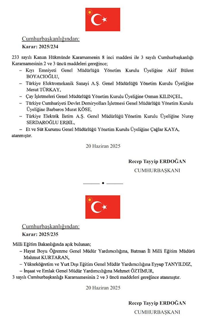 Cumhurbaşkanı Erdoğan imzaladı! Üç ülkeye yeni büyükelçi atandı 6