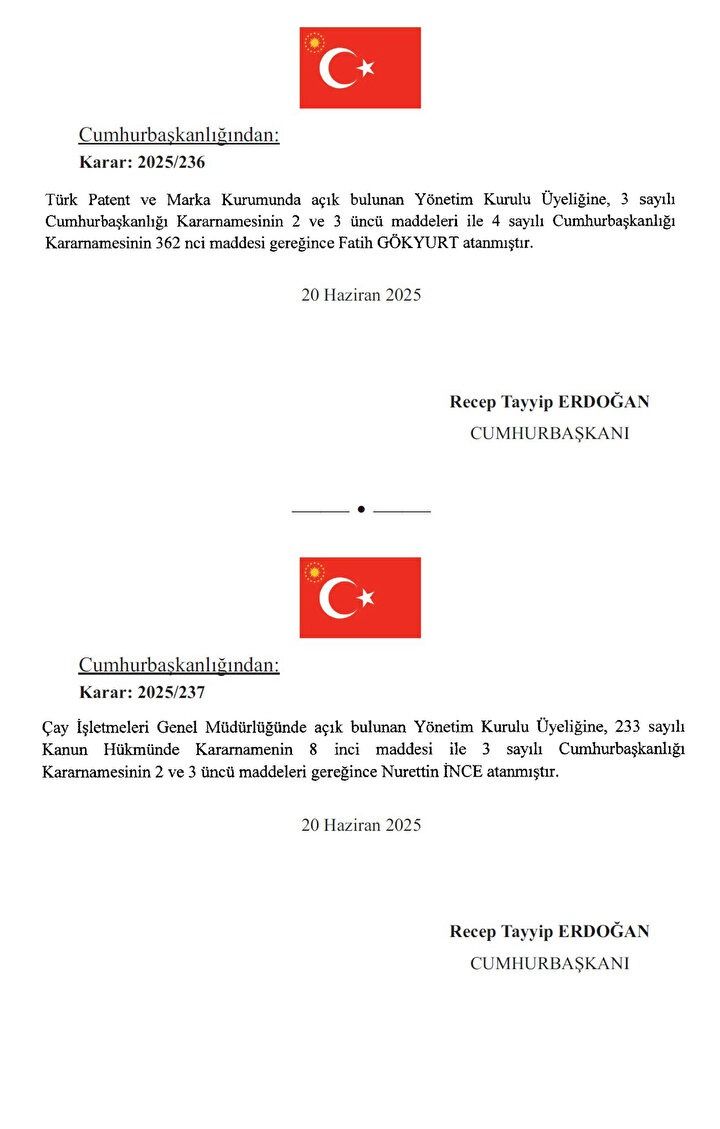 Cumhurbaşkanı Erdoğan imzaladı! Üç ülkeye yeni büyükelçi atandı 7