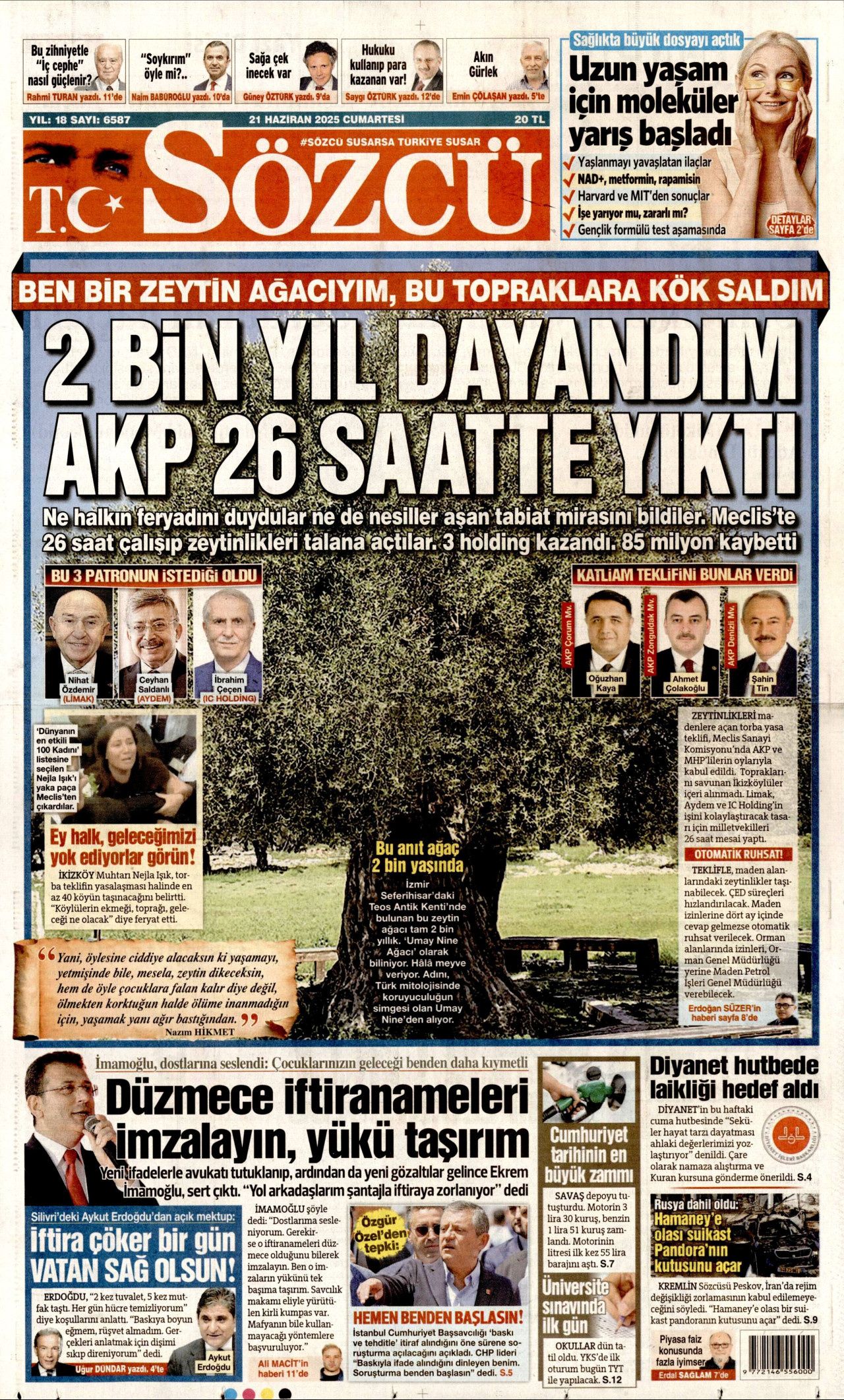 Soykırımcı İsrail gerçekleri gizliyor! Korku, yalan, sansür... 21 Haziran Cumartesi gazete manşetleri 7
