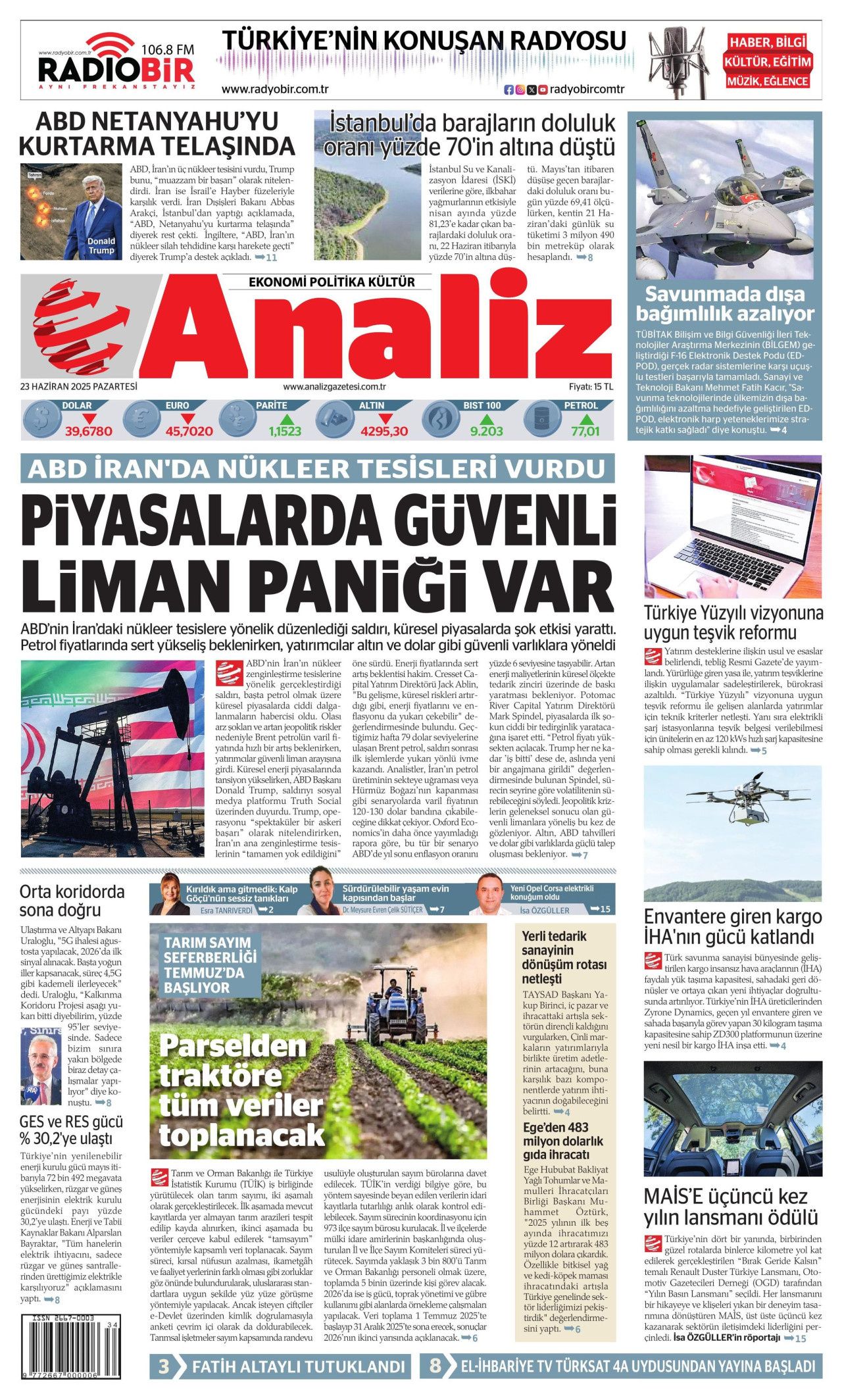İsrail'e teslim olan ABD, İran'ı vurdu! İsrail-İran savaşındaki tehlikeli dönemeç gazete manşetlerinde... 15