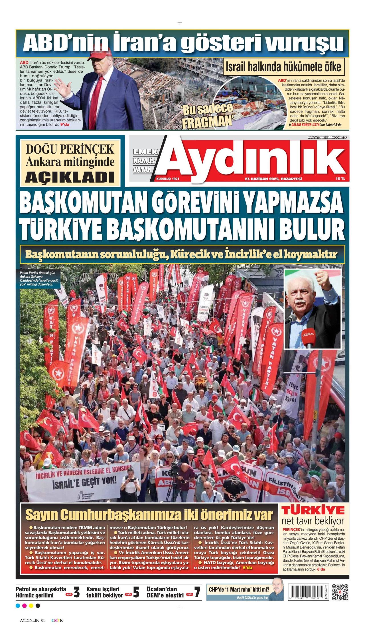 İsrail'e teslim olan ABD, İran'ı vurdu! İsrail-İran savaşındaki tehlikeli dönemeç gazete manşetlerinde... 24