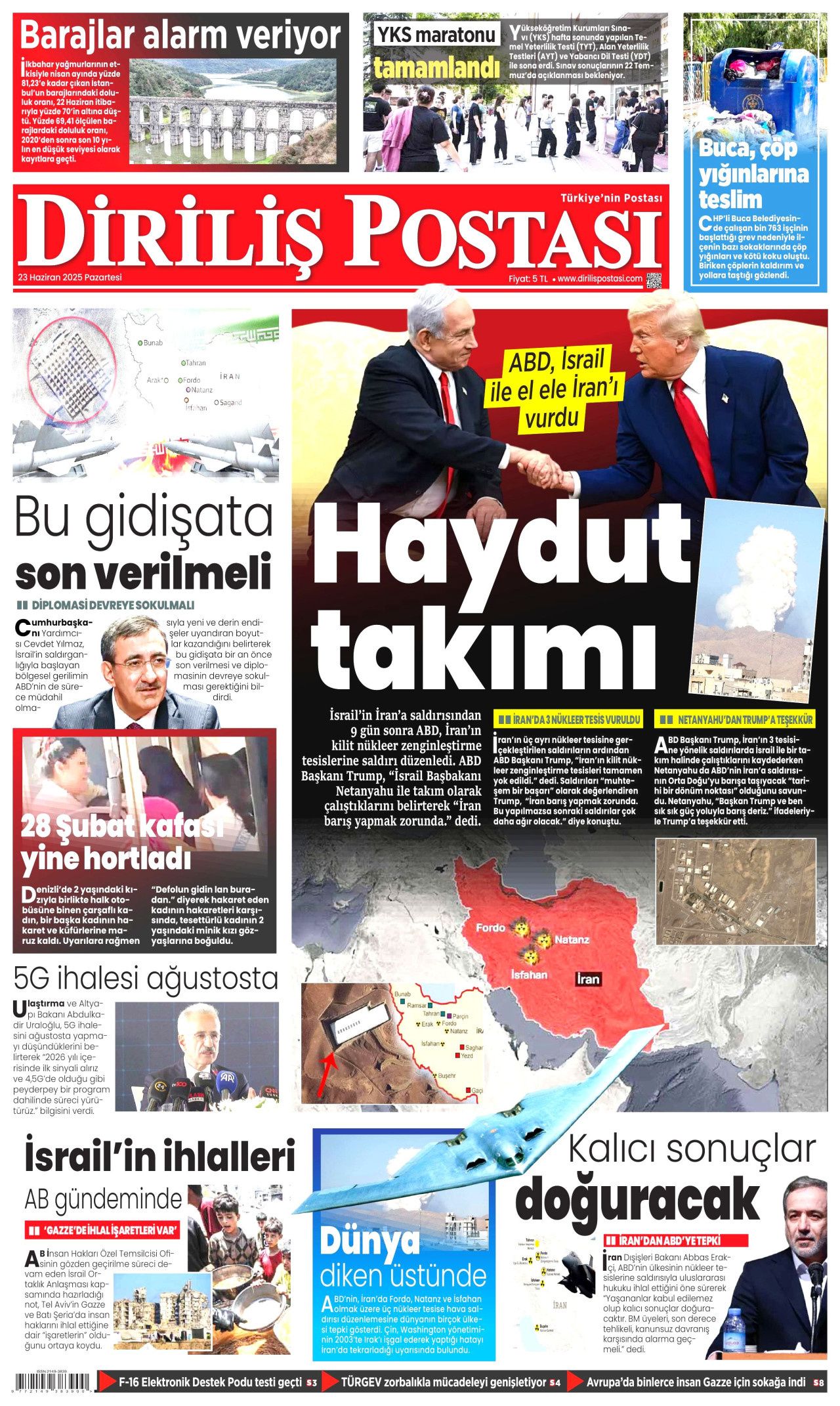 İsrail'e teslim olan ABD, İran'ı vurdu! İsrail-İran savaşındaki tehlikeli dönemeç gazete manşetlerinde... 18