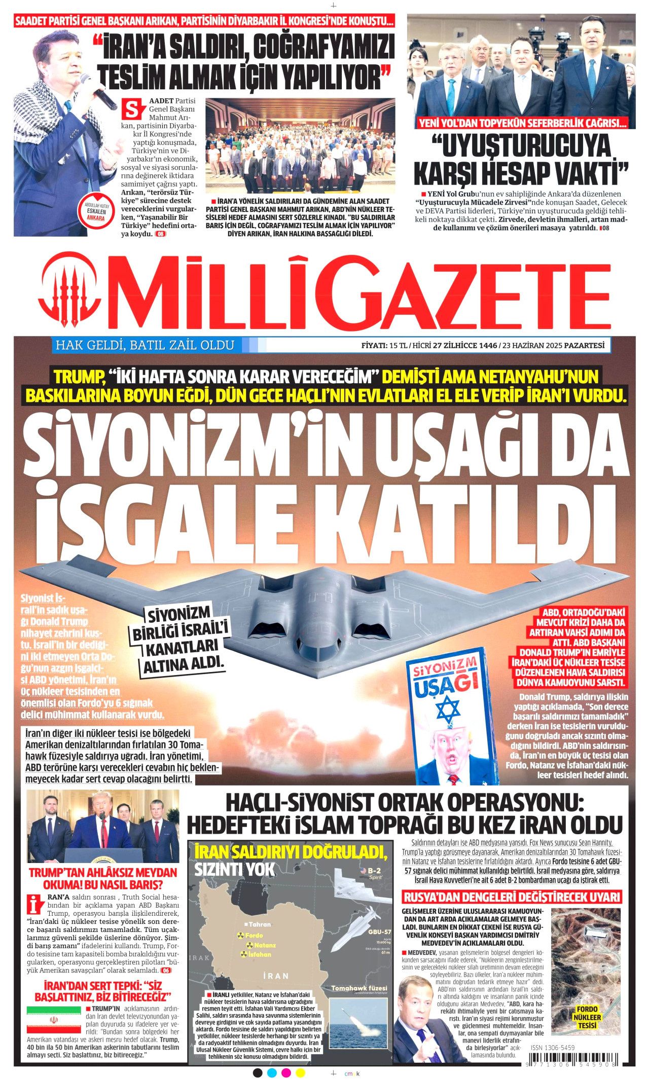 İsrail'e teslim olan ABD, İran'ı vurdu! İsrail-İran savaşındaki tehlikeli dönemeç gazete manşetlerinde... 25