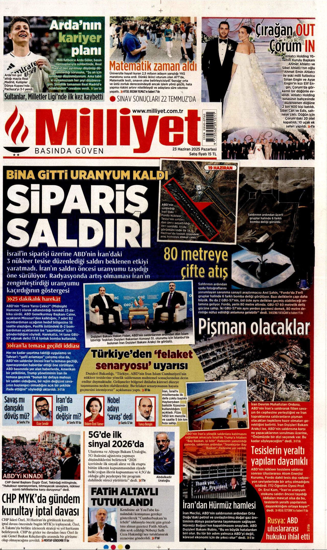İsrail'e teslim olan ABD, İran'ı vurdu! İsrail-İran savaşındaki tehlikeli dönemeç gazete manşetlerinde... 12