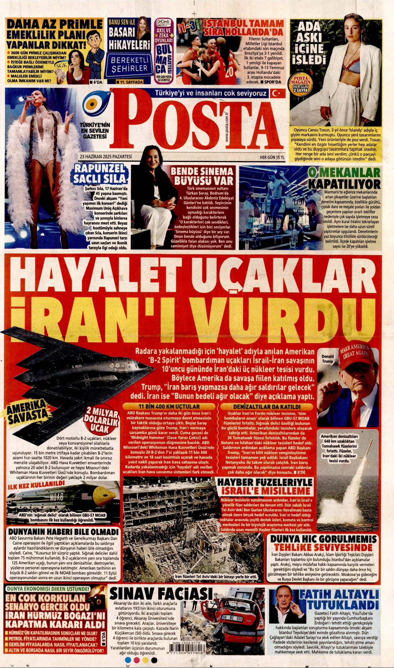 İsrail'e teslim olan ABD, İran'ı vurdu! İsrail-İran savaşındaki tehlikeli dönemeç gazete manşetlerinde... 8