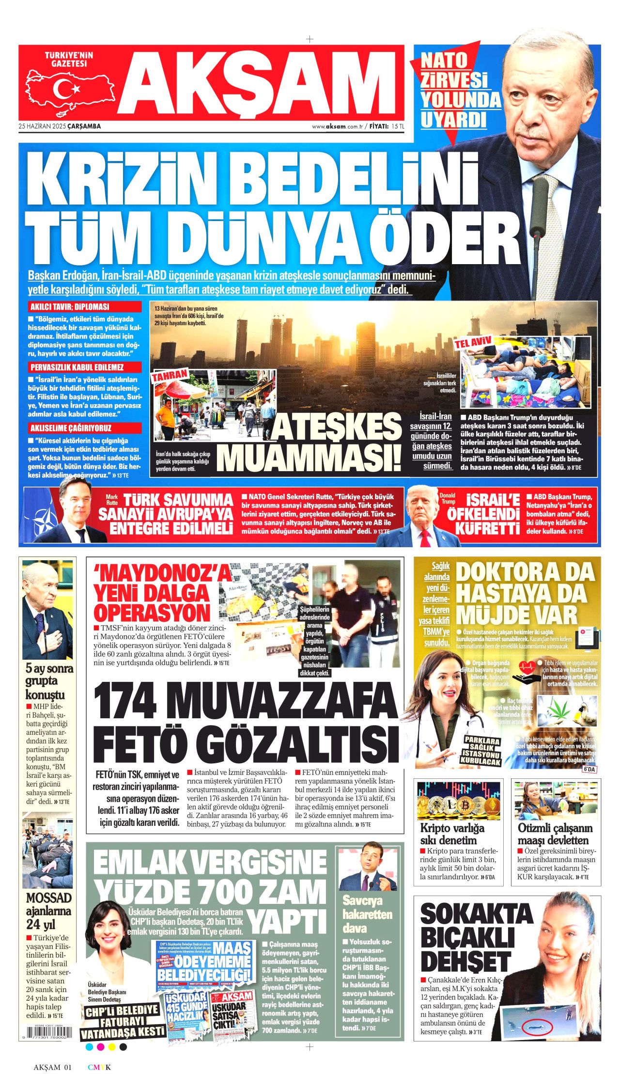 Cumhurbaşkanı Erdoğan-Trump görüşmesi manşetlerde! Hangi gazete nasıl gördü? 25 Haziran Çarşamba gazete manşetleri... 11