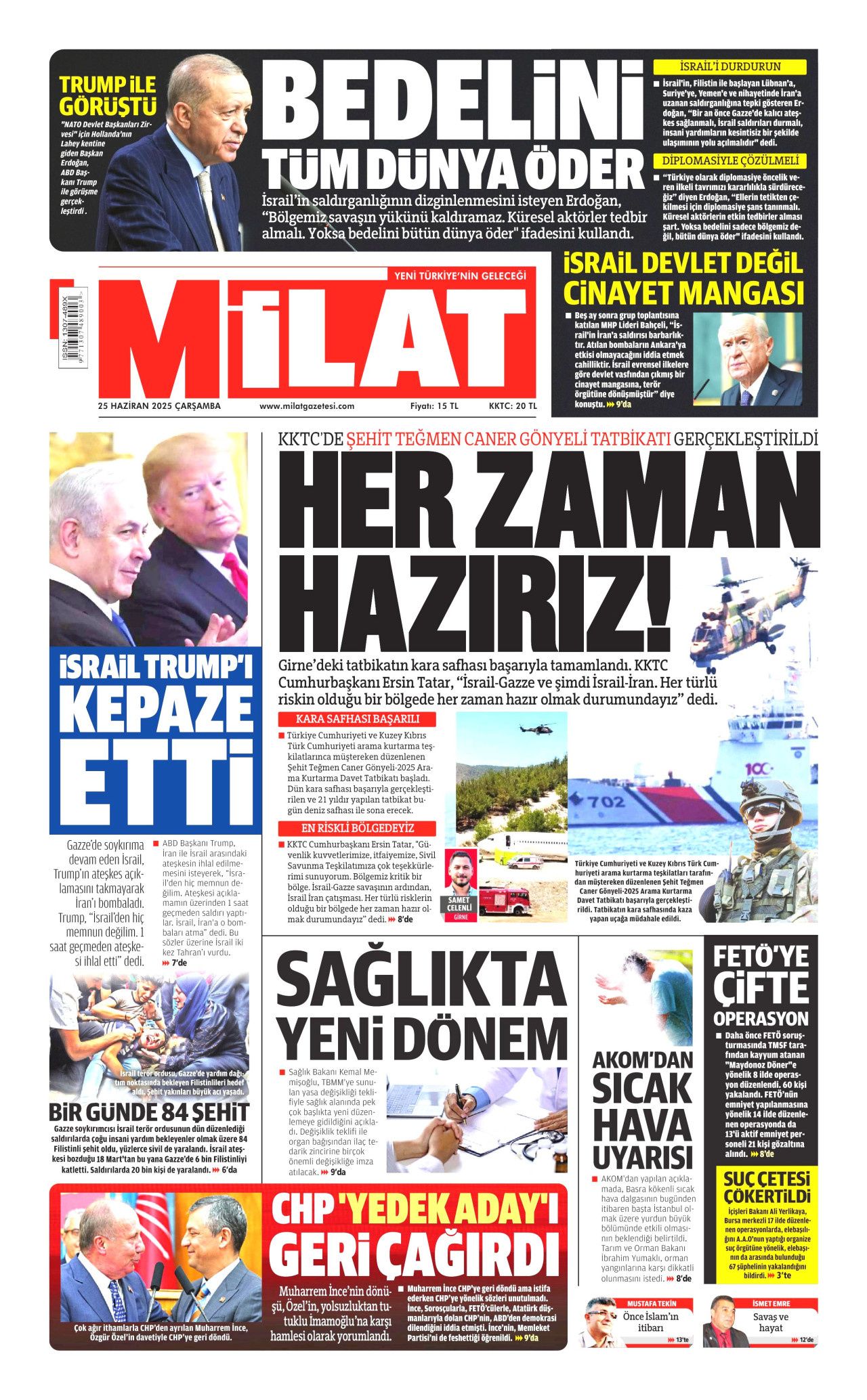 Cumhurbaşkanı Erdoğan-Trump görüşmesi manşetlerde! Hangi gazete nasıl gördü? 25 Haziran Çarşamba gazete manşetleri... 15