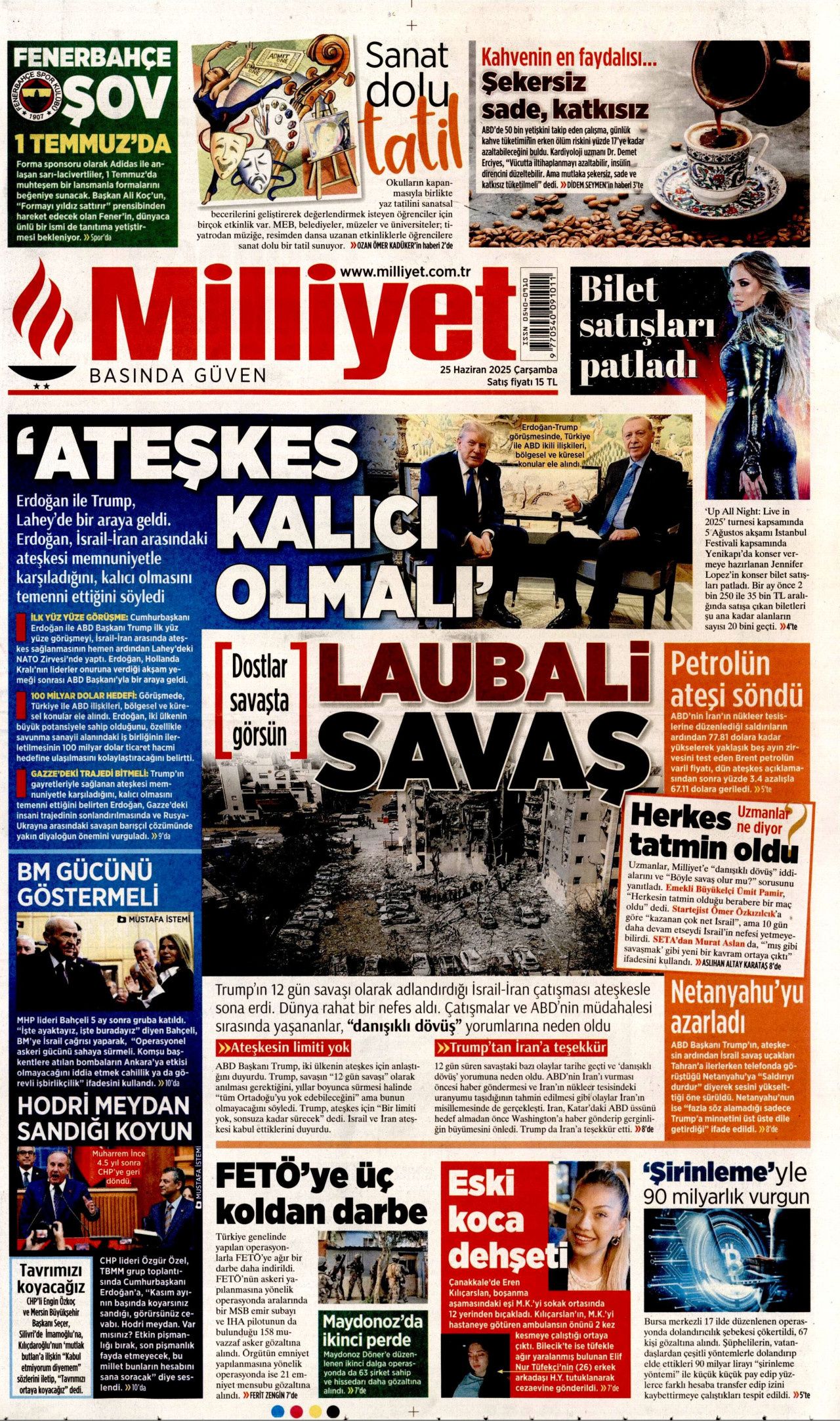 Cumhurbaşkanı Erdoğan-Trump görüşmesi manşetlerde! Hangi gazete nasıl gördü? 25 Haziran Çarşamba gazete manşetleri... 10