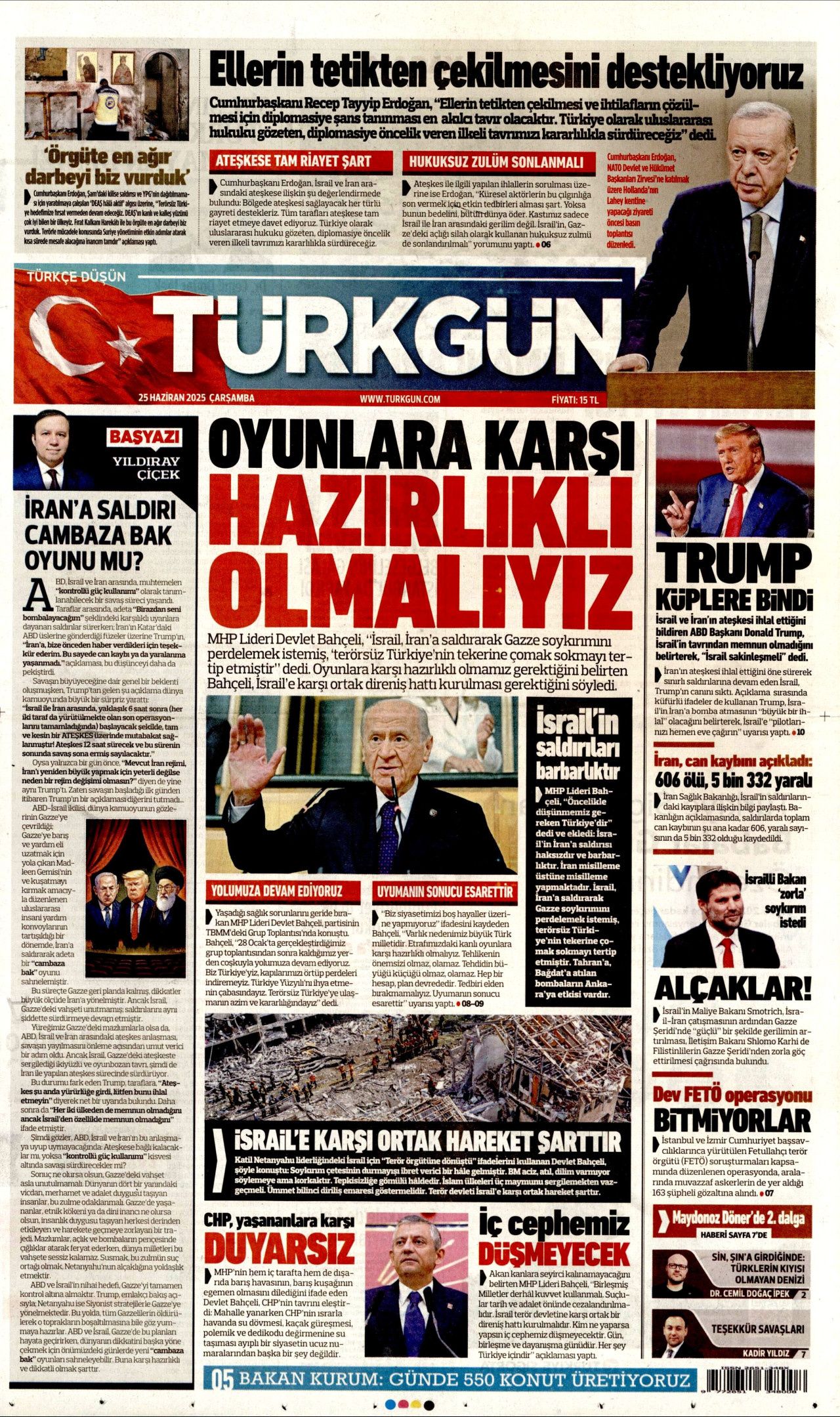 Cumhurbaşkanı Erdoğan-Trump görüşmesi manşetlerde! Hangi gazete nasıl gördü? 25 Haziran Çarşamba gazete manşetleri... 8