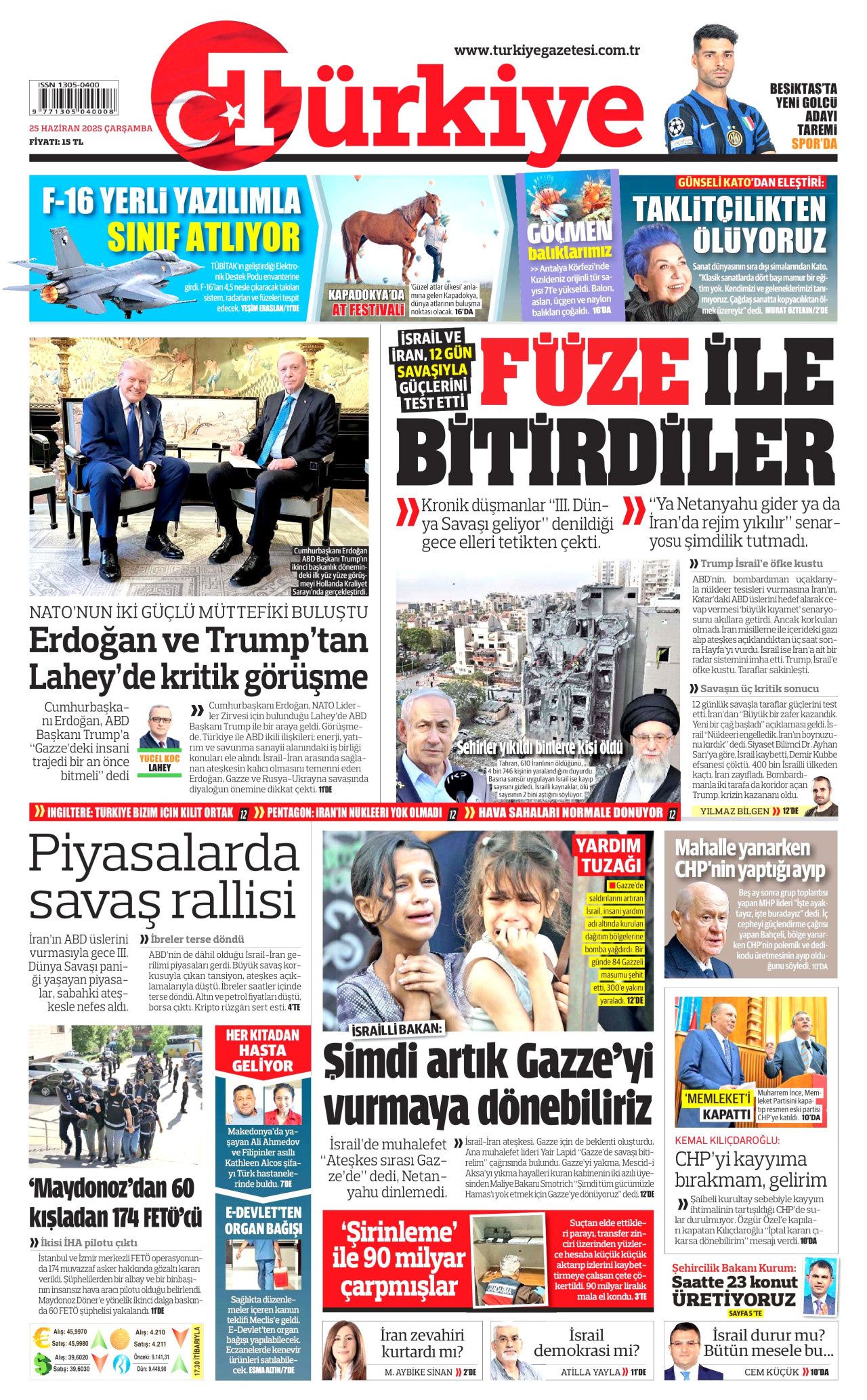 Cumhurbaşkanı Erdoğan-Trump görüşmesi manşetlerde! Hangi gazete nasıl gördü? 25 Haziran Çarşamba gazete manşetleri... 3