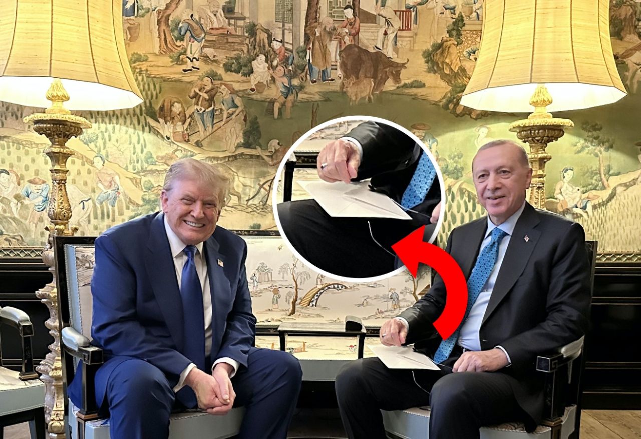 Cumhurbaşkanı Erdoğan-Trump zirvesinde dikkat çeken detay! Erdoğan'ın elindeki zarfta ne var? İşte iki senaryo... 1