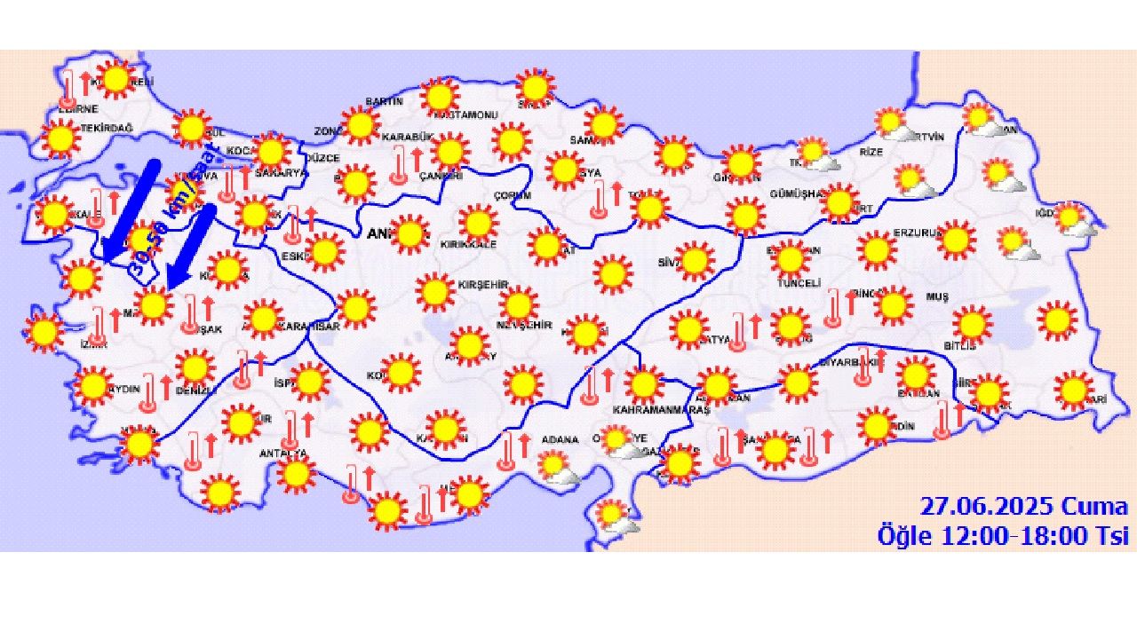 27 Haziran 2025 yurt geneli hava durumu tahminleri yayınlandı! İşte il il hava durumu... 3