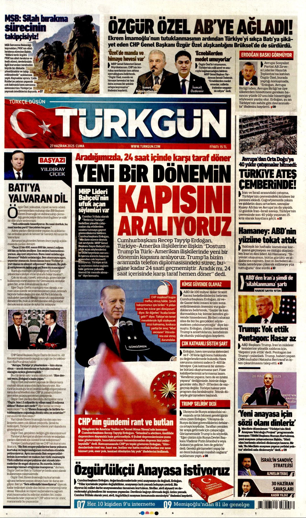 Sistemler sistemini kuruyoruz! Cumhurbaşkanı Erdoğan uçakta 'Çelik Kubbe'yi anlattı... 16