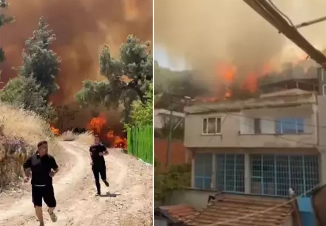 Bursa’da orman yangını paniği: Alevler evlere kadar ulaştı, mahalle tahliye edildi! 1