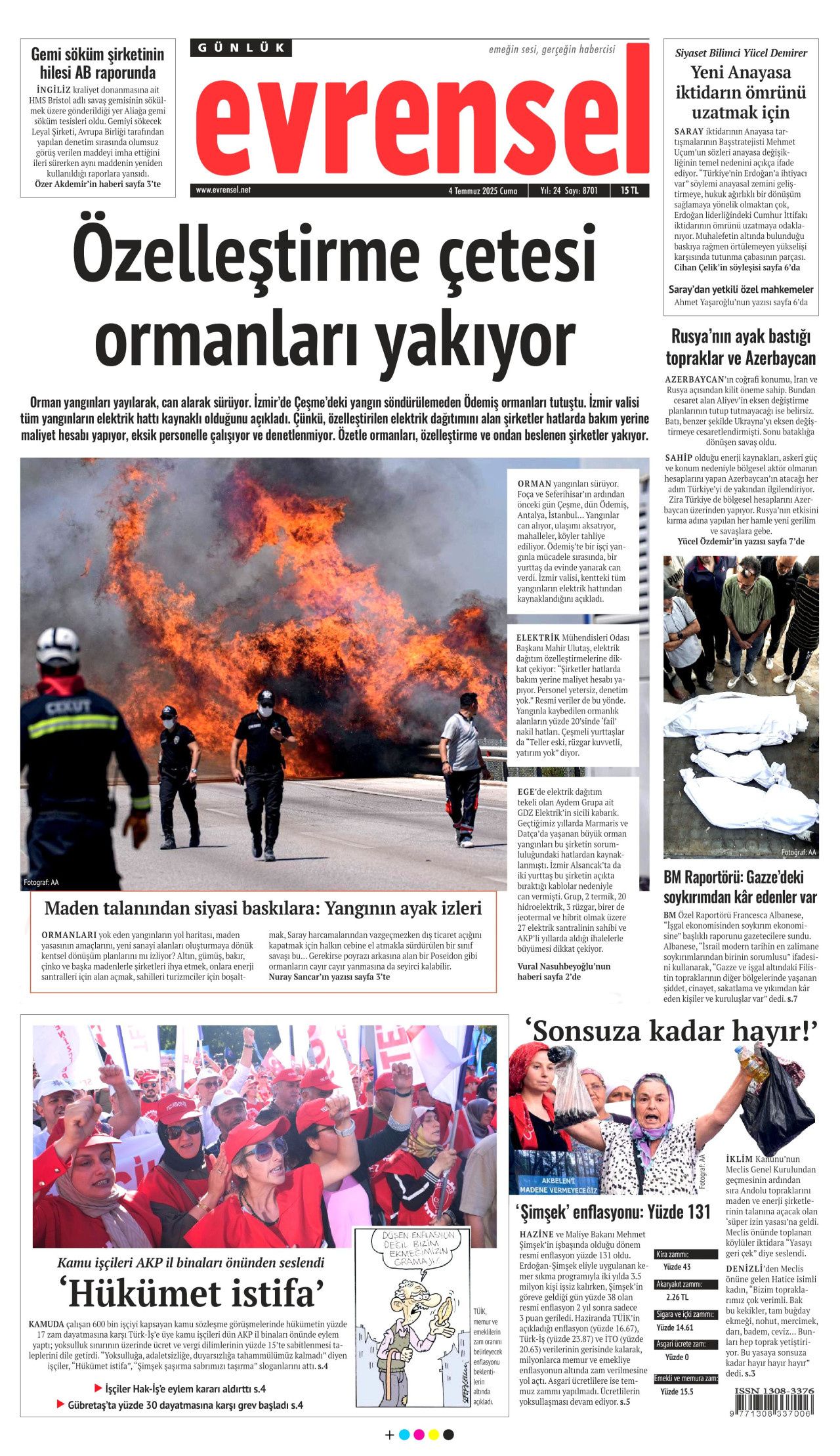 Atılan su buhar oluyor! Alevler durdurulamıyor... Yangın fırtınası manşetlerde! 15