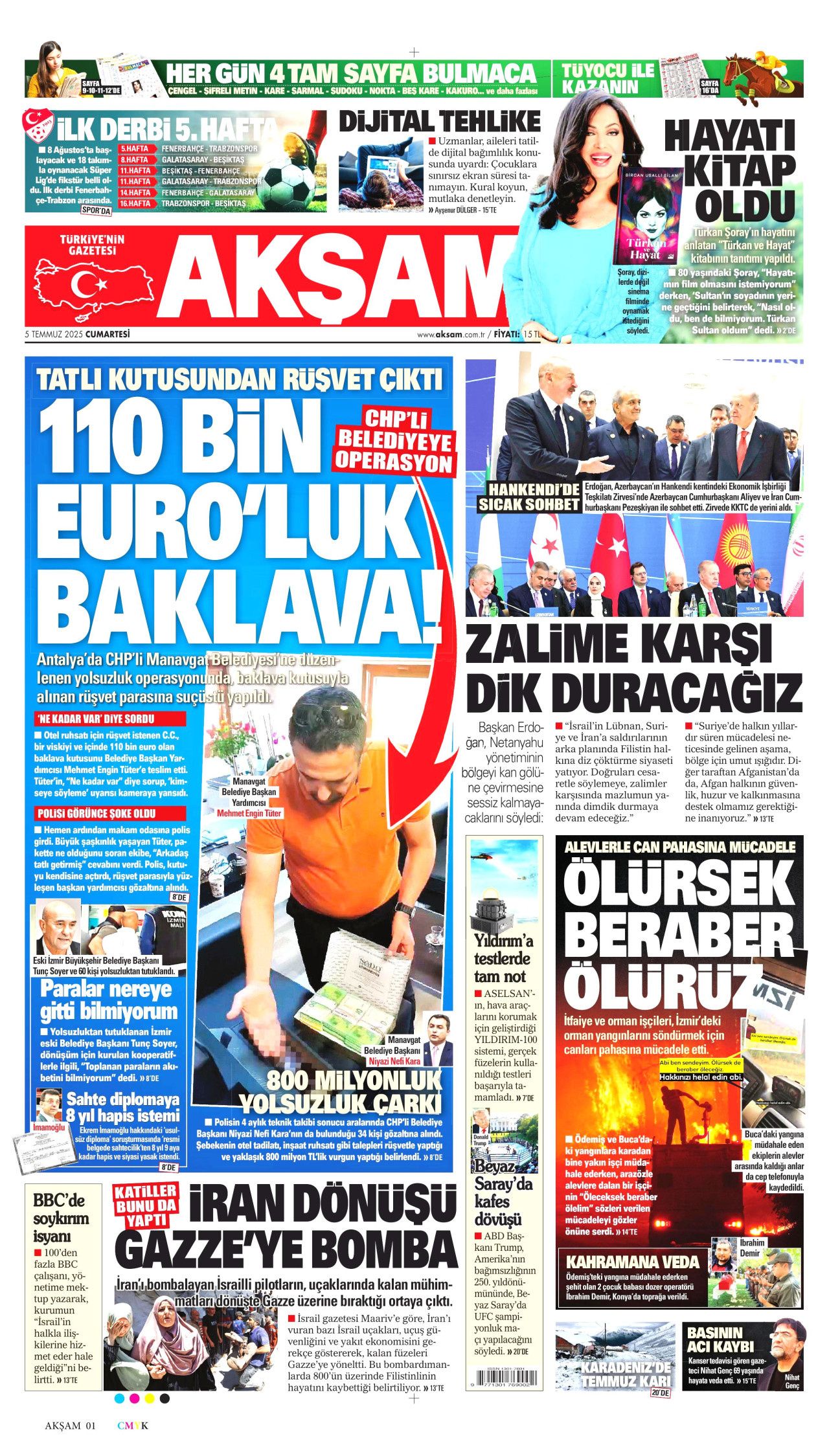 Cehalet değil ihanet... Ciğerlerimizi bile bile yaktılar! 5 Temmuz Cumartesi gazete manşetleri 7