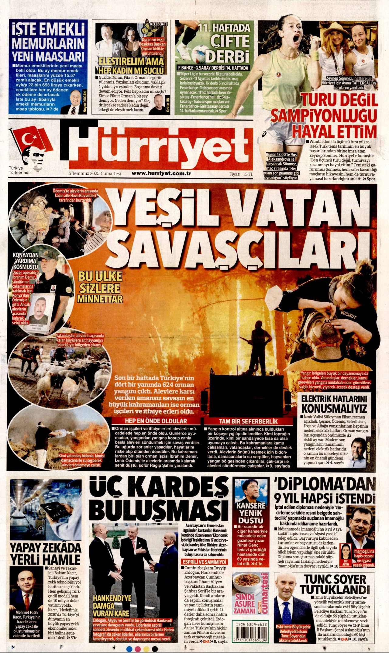 Cehalet değil ihanet... Ciğerlerimizi bile bile yaktılar! 5 Temmuz Cumartesi gazete manşetleri 2