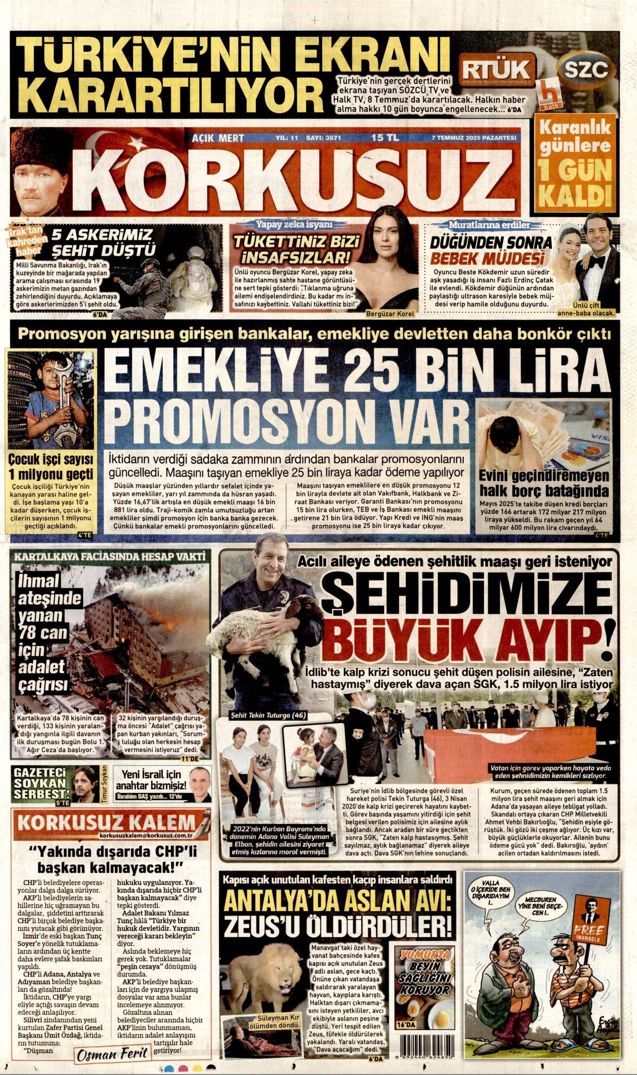 Teröre ve silaha veda haftası! Süreç nasıl işleyecek? İşte 7 Temmuz Pazartesi gazete manşetleri... 12
