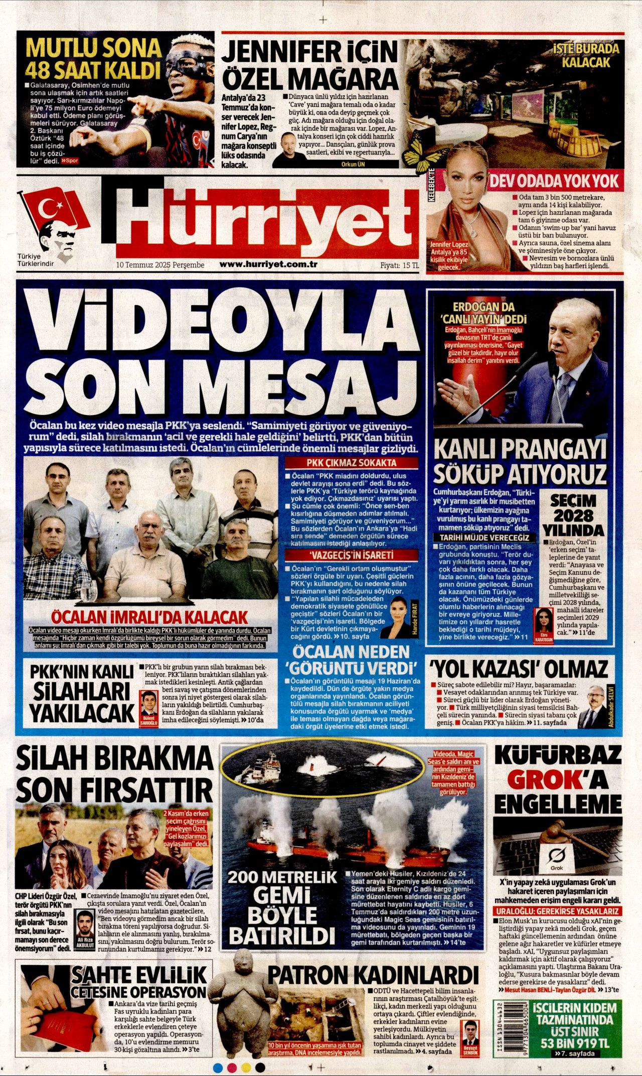 Öcalan'ın 7 dakikalık video mesajı manşetlerde! Hangi gazete nasıl gördü? Önemli mesajlar gizli... 1