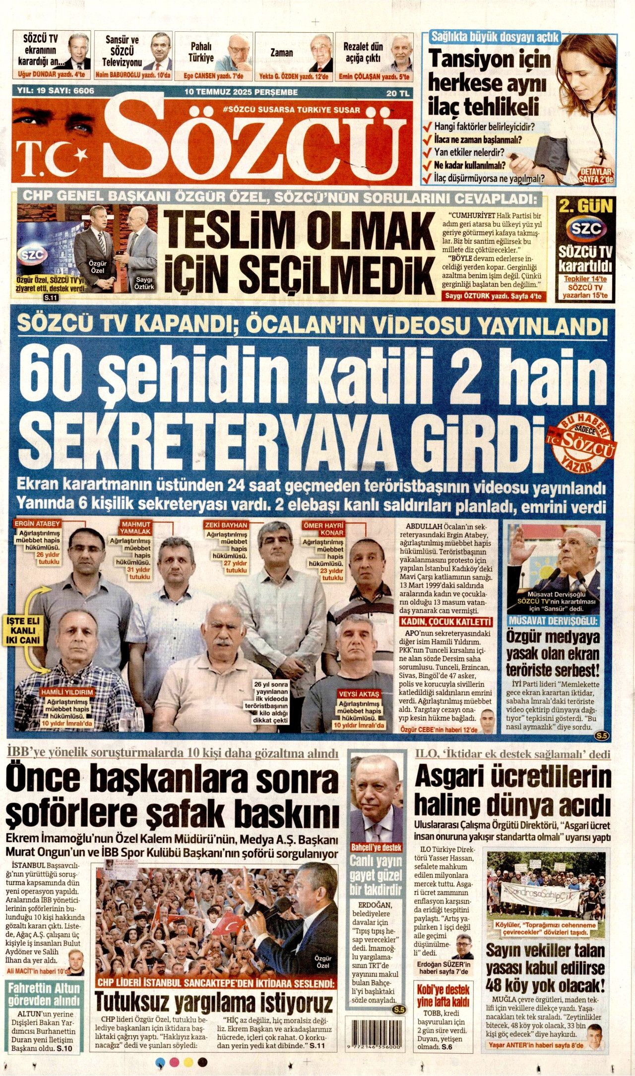 Öcalan'ın 7 dakikalık video mesajı manşetlerde! Hangi gazete nasıl gördü? Önemli mesajlar gizli... 3