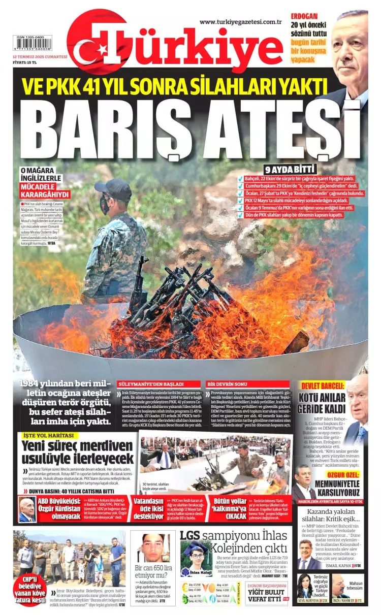 Tarihi gün manşetlerde... 40 yıl 10 ay 26 gün sonra acılara veda, barış ateşi yandı 11