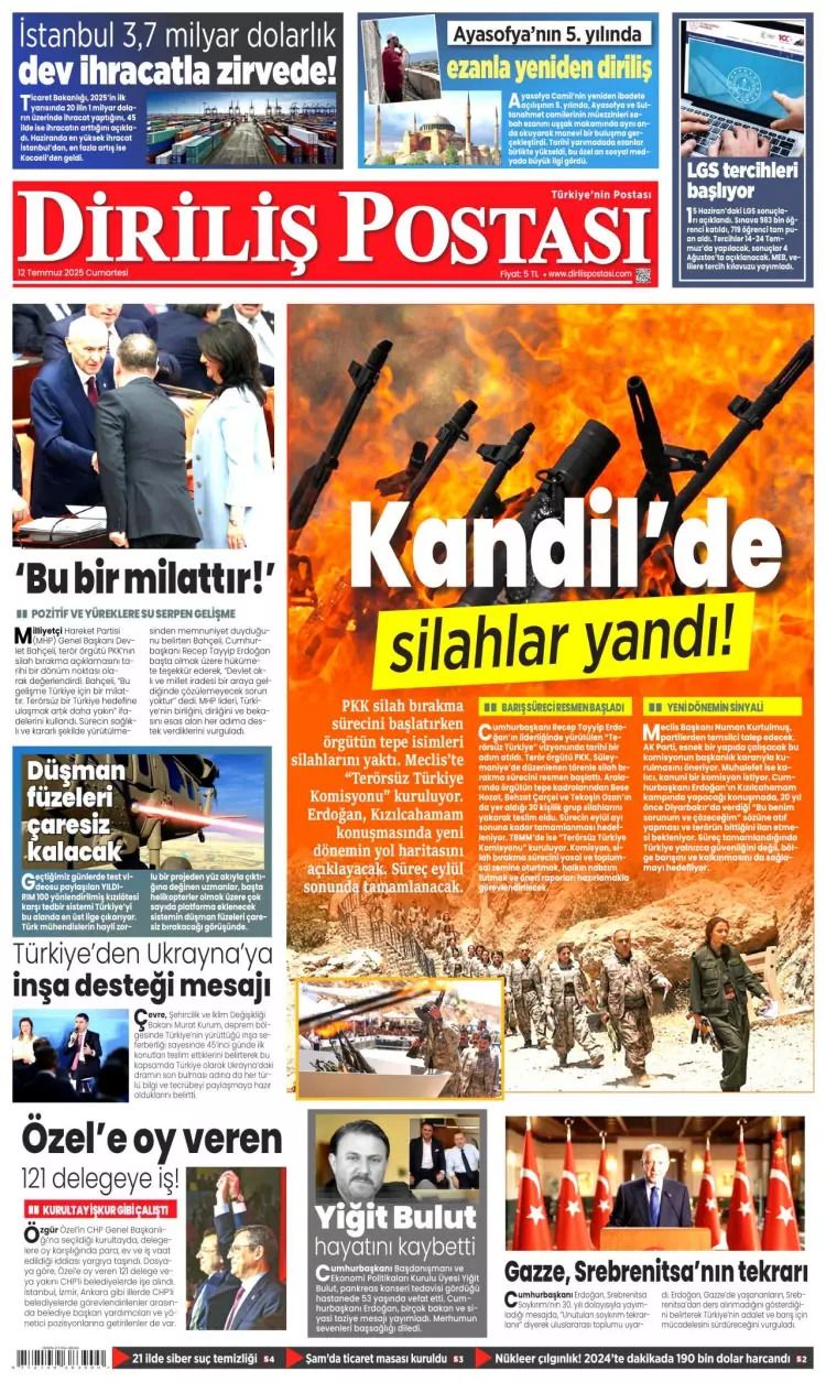 Tarihi gün manşetlerde... 40 yıl 10 ay 26 gün sonra acılara veda, barış ateşi yandı 12
