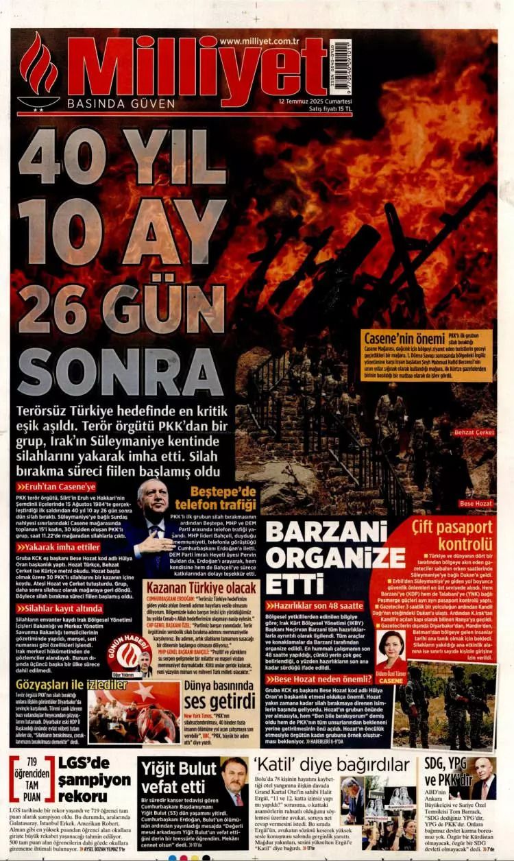 Tarihi gün manşetlerde... 40 yıl 10 ay 26 gün sonra acılara veda, barış ateşi yandı 10
