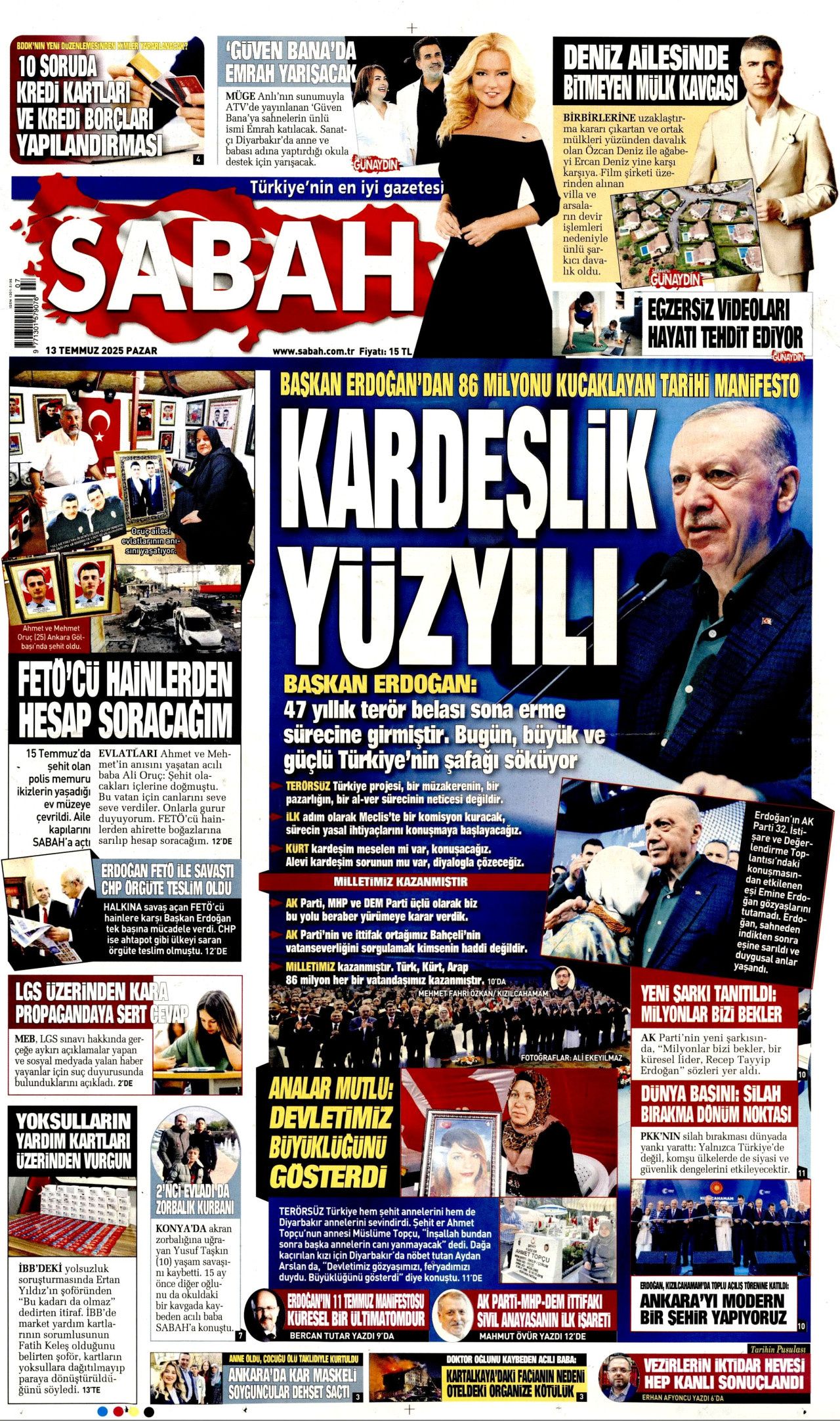 Yeni dönemi ilan etti... Cumhurbaşkanı Erdoğan'ın tarihi konuşması manşetlerde! 7